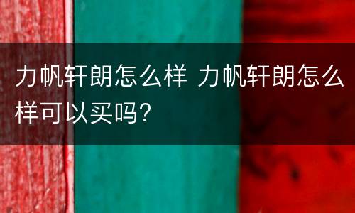 力帆轩朗怎么样 力帆轩朗怎么样可以买吗?