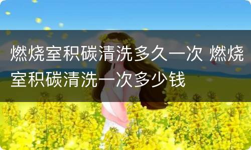 燃烧室积碳清洗多久一次 燃烧室积碳清洗一次多少钱