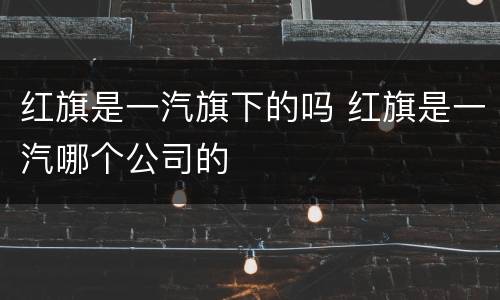 红旗是一汽旗下的吗 红旗是一汽哪个公司的