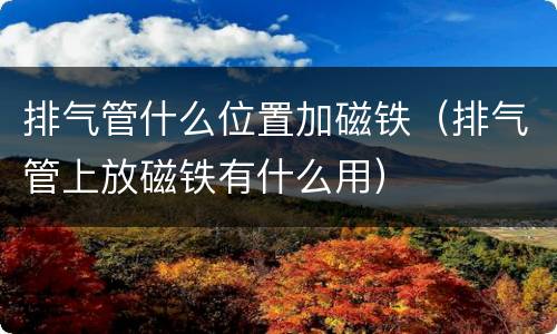 排气管什么位置加磁铁（排气管上放磁铁有什么用）