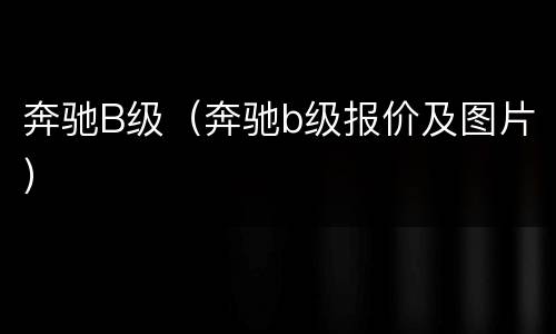 奔驰B级（奔驰b级报价及图片）