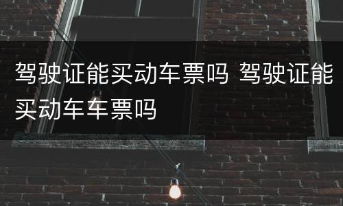 驾驶证能买动车票吗 驾驶证能买动车车票吗