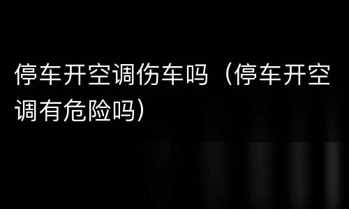 停车开空调伤车吗（停车开空调有危险吗）