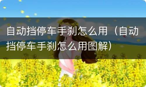 自动挡停车手刹怎么用（自动挡停车手刹怎么用图解）