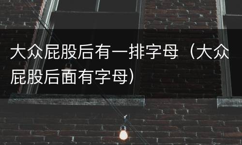 大众屁股后有一排字母（大众屁股后面有字母）
