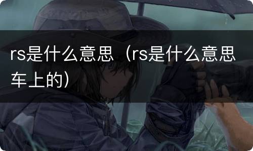 rs是什么意思（rs是什么意思车上的）