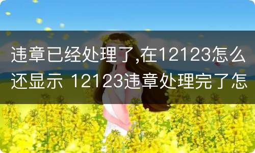 违章已经处理了,在12123怎么还显示 12123违章处理完了怎么还显示违章