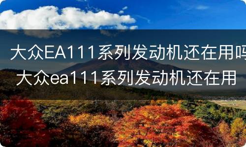 大众EA111系列发动机还在用吗 大众ea111系列发动机还在用吗现在