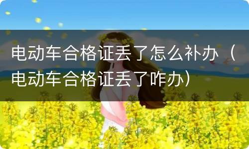 电动车合格证丢了怎么补办（电动车合格证丢了咋办）