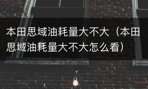 本田思域油耗量大不大（本田思域油耗量大不大怎么看）