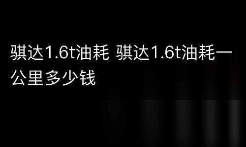 骐达1.6t油耗 骐达1.6t油耗一公里多少钱