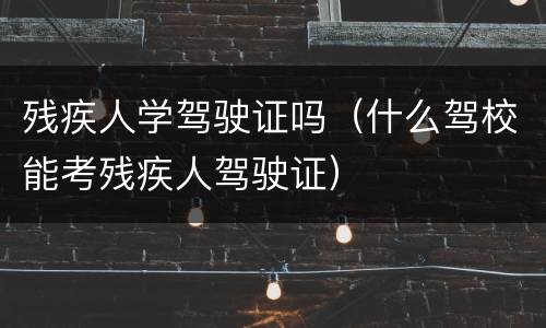 残疾人学驾驶证吗（什么驾校能考残疾人驾驶证）