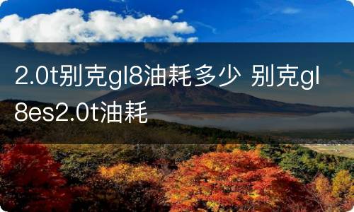 2.0t别克gl8油耗多少 别克gl8es2.0t油耗