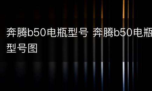 奔腾b50电瓶型号 奔腾b50电瓶型号图