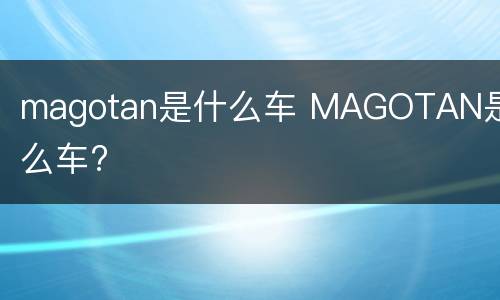 magotan是什么车 MAGOTAN是什么车?