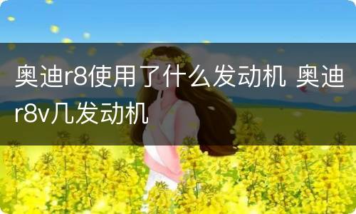 奥迪r8使用了什么发动机 奥迪r8v几发动机