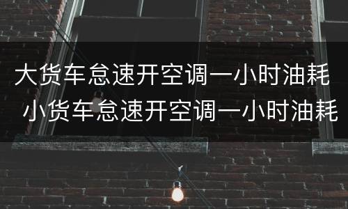 大货车怠速开空调一小时油耗 小货车怠速开空调一小时油耗