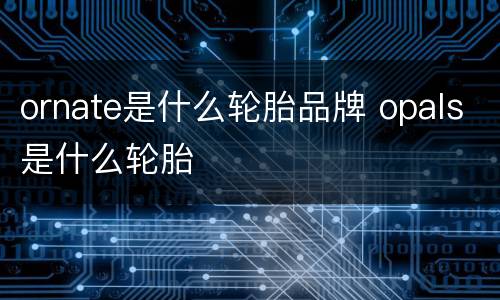 ornate是什么轮胎品牌 opals是什么轮胎