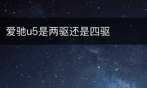 爱驰u5是两驱还是四驱