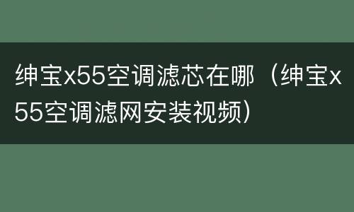 绅宝x55空调滤芯在哪（绅宝x55空调滤网安装视频）