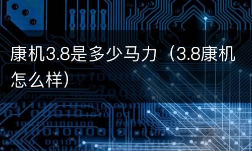 康机3.8是多少马力（3.8康机怎么样）