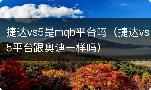 捷达vs5是mqb平台吗（捷达vs5平台跟奥迪一样吗）