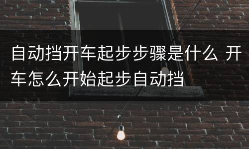 自动挡开车起步步骤是什么 开车怎么开始起步自动挡
