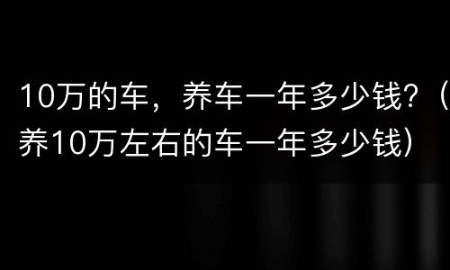 10万的车，养车一年多少钱?（养10万左右的车一年多少钱）
