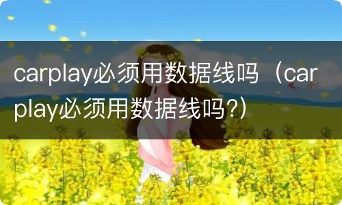 carplay必须用数据线吗（carplay必须用数据线吗?）