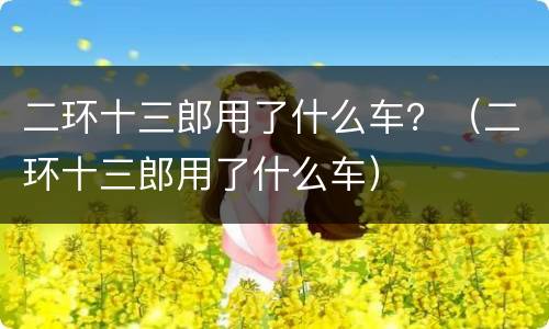 二环十三郎用了什么车？（二环十三郎用了什么车）