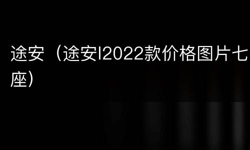 途安（途安l2022款价格图片七座）