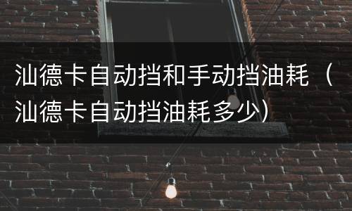 汕德卡自动挡和手动挡油耗（汕德卡自动挡油耗多少）