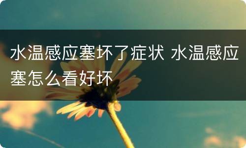 水温感应塞坏了症状 水温感应塞怎么看好坏