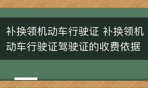 补换领机动车行驶证 补换领机动车行驶证驾驶证的收费依据及标准