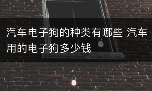 汽车电子狗的种类有哪些 汽车用的电子狗多少钱