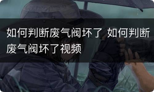 如何判断废气阀坏了 如何判断废气阀坏了视频