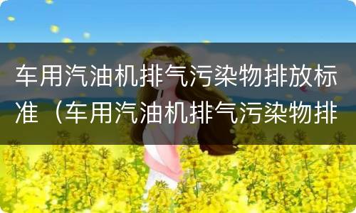 车用汽油机排气污染物排放标准（车用汽油机排气污染物排放标准是多少）