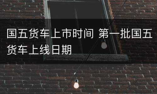 国五货车上市时间 第一批国五货车上线日期