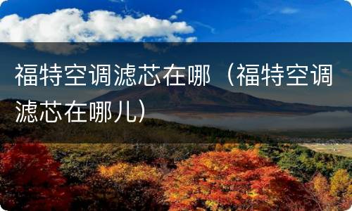 福特空调滤芯在哪（福特空调滤芯在哪儿）