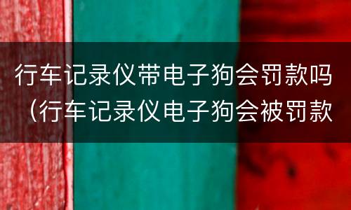 行车记录仪带电子狗会罚款吗（行车记录仪电子狗会被罚款吗）
