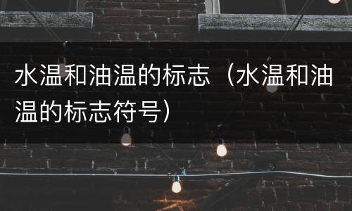水温和油温的标志（水温和油温的标志符号）