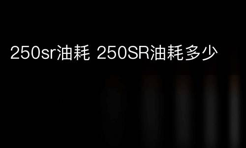 250sr油耗 250SR油耗多少