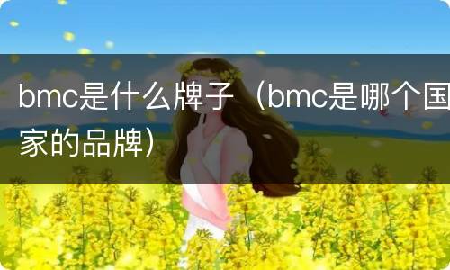 bmc是什么牌子（bmc是哪个国家的品牌）