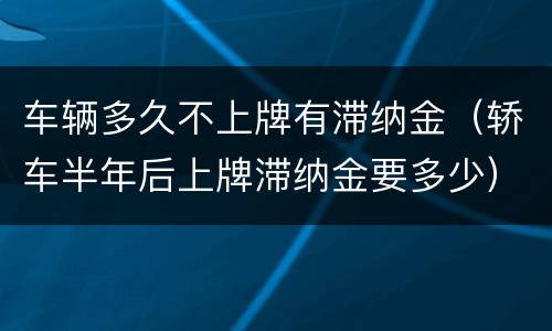 车辆多久不上牌有滞纳金（轿车半年后上牌滞纳金要多少）