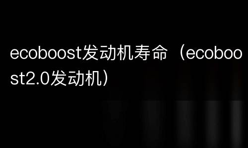 ecoboost发动机寿命（ecoboost2.0发动机）