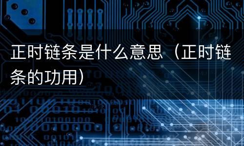正时链条是什么意思（正时链条的功用）