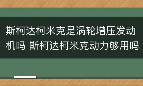 斯柯达柯米克是涡轮增压发动机吗 斯柯达柯米克动力够用吗
