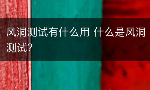 风洞测试有什么用 什么是风洞测试?