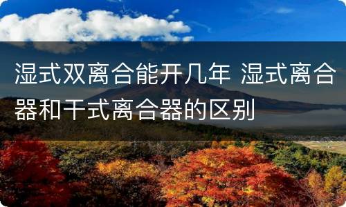 湿式双离合能开几年 湿式离合器和干式离合器的区别