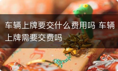 车辆上牌要交什么费用吗 车辆上牌需要交费吗